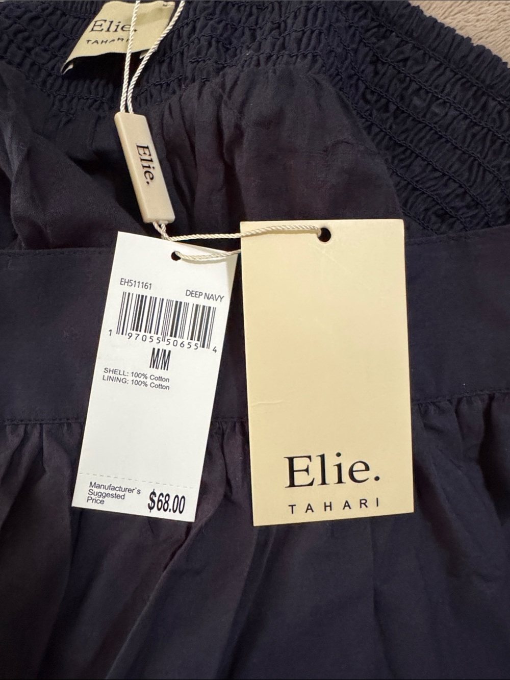 Elie Tahari Navy Eyelet-Embroidered Midi Skirt - Picture 5 of 5